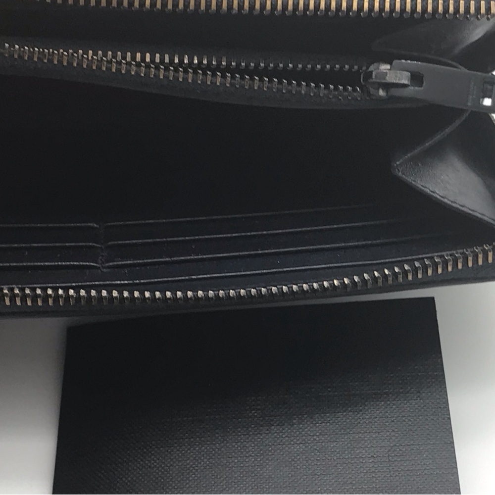 YSL   SAINT LAURENT BLACK Lshaped ROUND LONG LEATHER ZIP WALLET   EUC - Picture 6 of 14